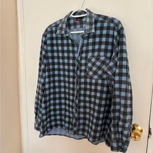 Chaps Blue and Black Plaid Casual Shirt - L